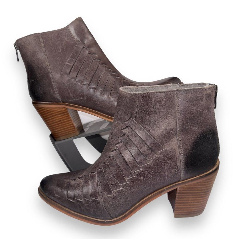 Diba True Neat Lee Leather Booties Brown Women's 8M‎